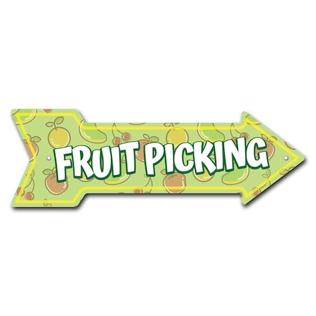 Fruit Picking Arrow Sign Funny Home Decor 36in Wide